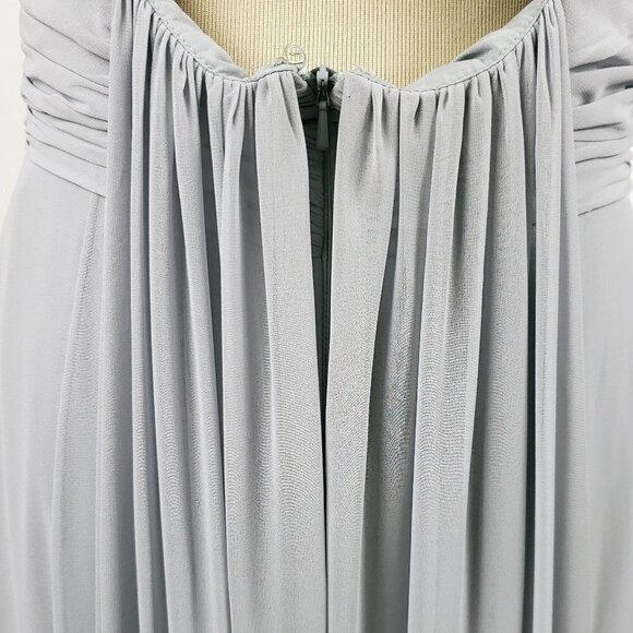 Vivian Diamond dessy collection open back draped front dress in platinum sz10 - Picture 7 of 10